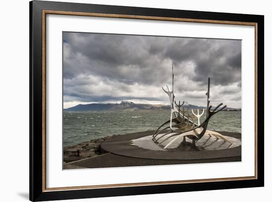 Solfar (Sun Voyager) Sculpture by Jon Gunnar Arnason in Reykjavik, Iceland, Polar Regions-Michael Snell-Framed Photographic Print