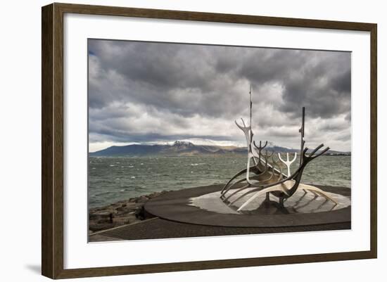 Solfar (Sun Voyager) Sculpture by Jon Gunnar Arnason in Reykjavik, Iceland, Polar Regions-Michael Snell-Framed Photographic Print