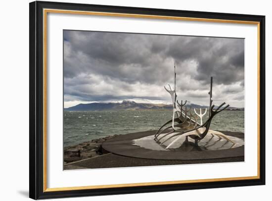 Solfar (Sun Voyager) Sculpture by Jon Gunnar Arnason in Reykjavik, Iceland, Polar Regions-Michael Snell-Framed Photographic Print