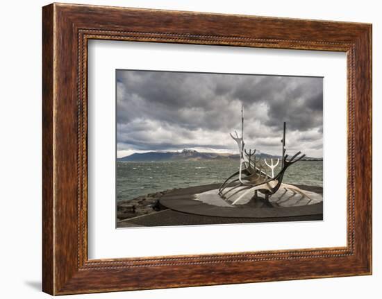 Solfar (Sun Voyager) Sculpture by Jon Gunnar Arnason in Reykjavik, Iceland, Polar Regions-Michael Snell-Framed Photographic Print