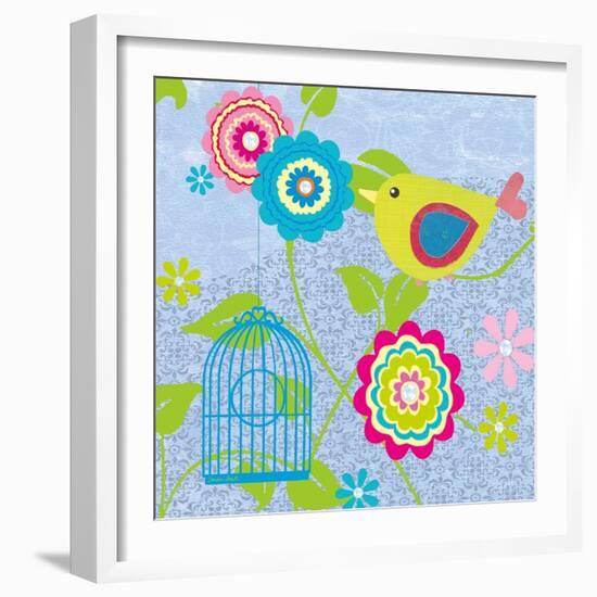 Solid Yellow Bird-Sandra Smith-Framed Art Print