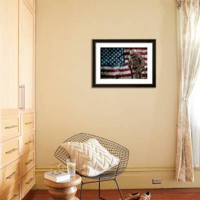 Solider Statue And American Flag By Identical Exposure Photo By Art Com