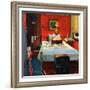 "Solitaire", August 19,1950-Norman Rockwell-Framed Giclee Print