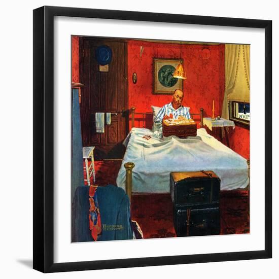 "Solitaire", August 19,1950-Norman Rockwell-Framed Giclee Print