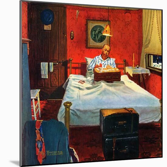 "Solitaire", August 19,1950-Norman Rockwell-Mounted Premium Giclee Print