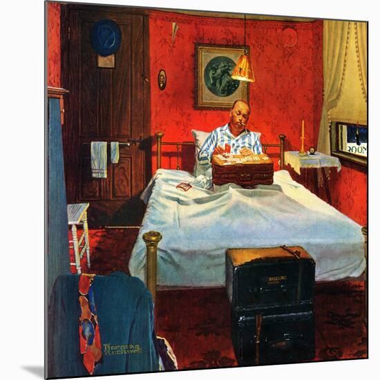 "Solitaire", August 19,1950-Norman Rockwell-Mounted Giclee Print