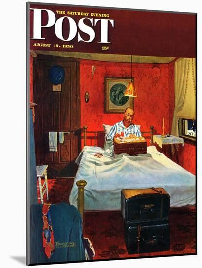 "Solitaire" Saturday Evening Post Cover, August 19,1950-Norman Rockwell-Mounted Premium Giclee Print