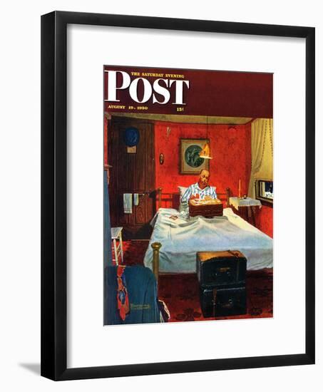 "Solitaire" Saturday Evening Post Cover, August 19,1950-Norman Rockwell-Framed Giclee Print