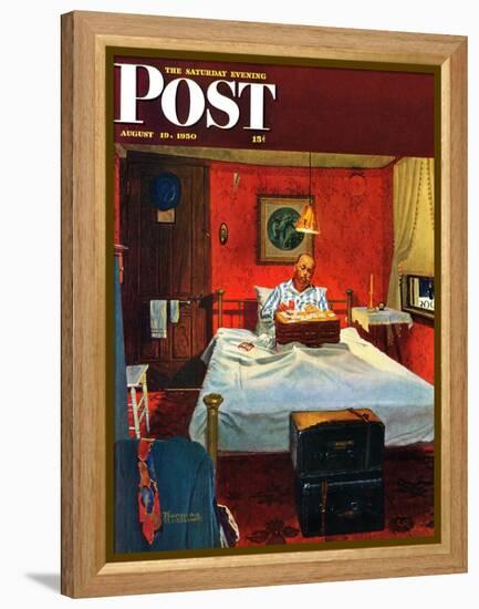 "Solitaire" Saturday Evening Post Cover, August 19,1950-Norman Rockwell-Framed Premier Image Canvas