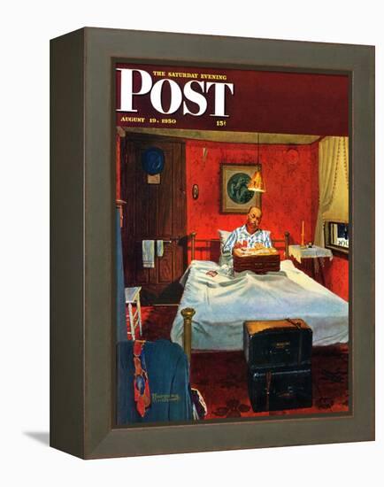 "Solitaire" Saturday Evening Post Cover, August 19,1950-Norman Rockwell-Framed Premier Image Canvas