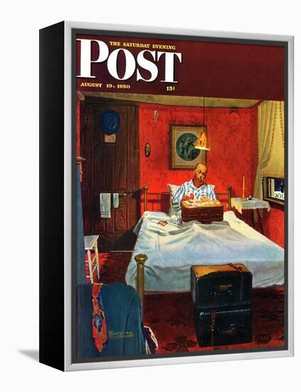 "Solitaire" Saturday Evening Post Cover, August 19,1950-Norman Rockwell-Framed Premier Image Canvas