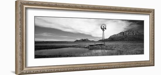 Solitary Windmill Near a Pond, U.S. Route 89, Utah, USA-null-Framed Photographic Print