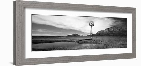 Solitary Windmill Near a Pond, U.S. Route 89, Utah, USA-null-Framed Photographic Print