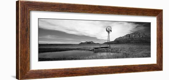 Solitary Windmill Near a Pond, U.S. Route 89, Utah, USA-null-Framed Photographic Print