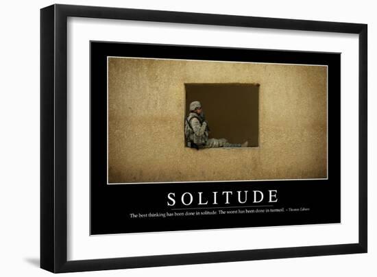 Solitude: Inspirational Quote and Motivational Poster-null-Framed Photographic Print