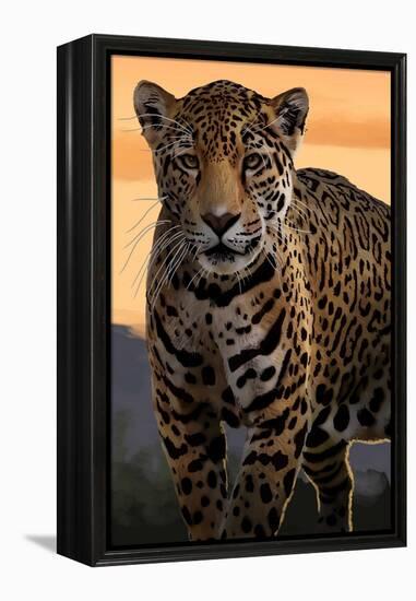 Solo Jaguar-Lantern Press-Framed Stretched Canvas