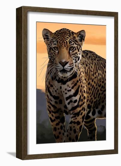 Solo Jaguar-Lantern Press-Framed Art Print