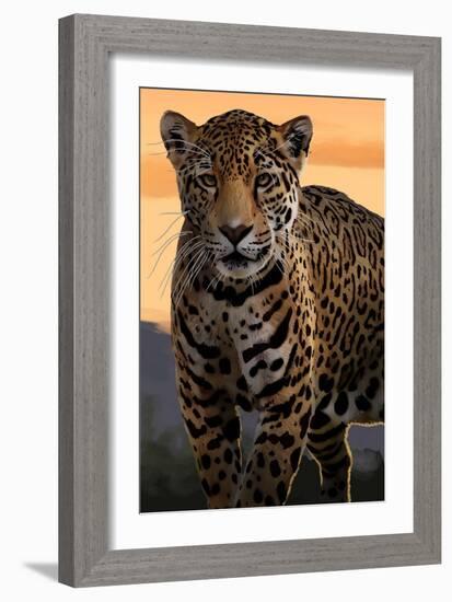 Solo Jaguar-Lantern Press-Framed Premium Giclee Print