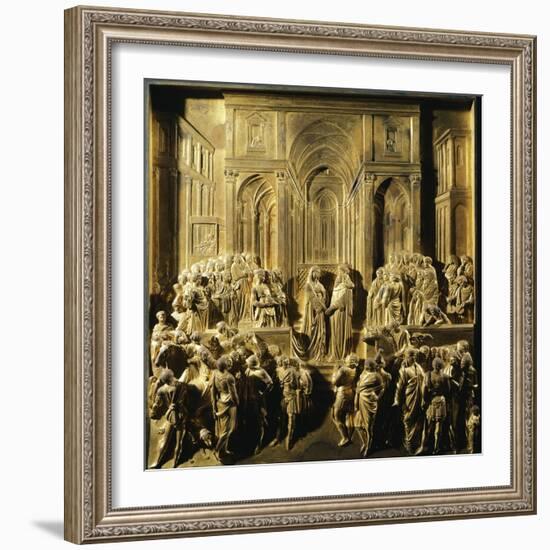 Solomon and the Queen of Sheba, Detail from Stories of the Old Testament-Lorenzo Ghiberti-Framed Giclee Print
