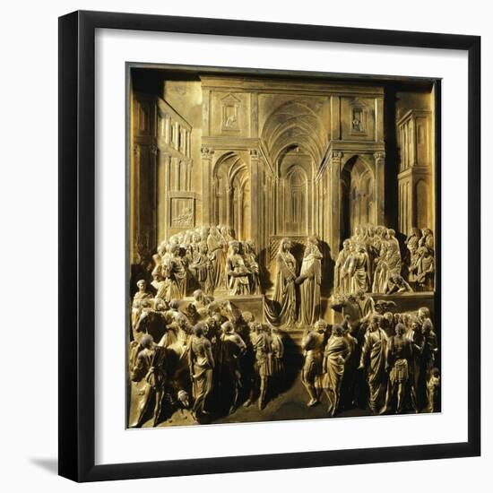 Solomon and the Queen of Sheba, Detail from Stories of the Old Testament-Lorenzo Ghiberti-Framed Giclee Print