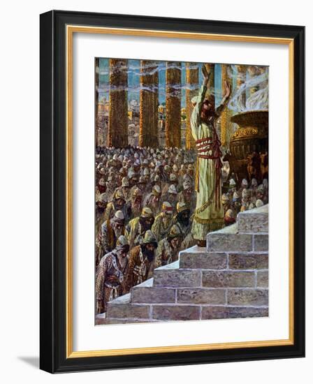 Solomon dedicates the temple at Jerusalem - Bible-James Jacques Joseph Tissot-Framed Giclee Print