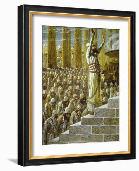 Solomon Dedicates the Temple at Jerusalem-James Tissot-Framed Giclee Print
