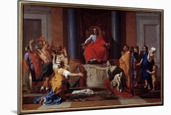 Solomon's Judgment Two Women Pretend to Be the Mother of the Same Child, 1649 (Oil on Canvas)-Nicolas Poussin-Mounted Giclee Print