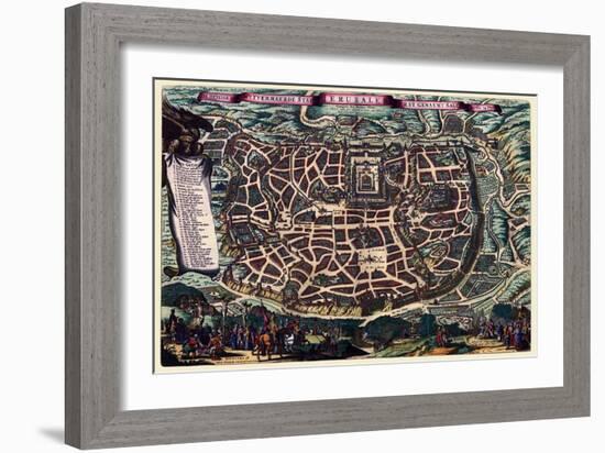 Solomon's Temple - Jerusalem-Braun Hogenberg-Framed Art Print