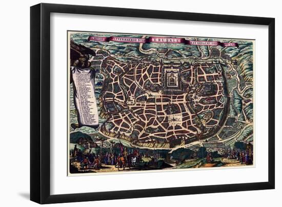 Solomon's Temple - Jerusalem-Braun Hogenberg-Framed Art Print