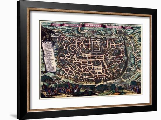 Solomon's Temple - Jerusalem-Braun Hogenberg-Framed Art Print