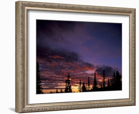 Solstice Sunset atop Midnight Dome, Dawson City, Yukon, Canada-Paul Souders-Framed Photographic Print