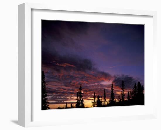 Solstice Sunset atop Midnight Dome, Dawson City, Yukon, Canada-Paul Souders-Framed Photographic Print