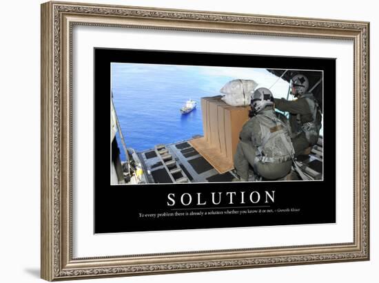 Solution: Inspirational Quote and Motivational Poster-null-Framed Photographic Print