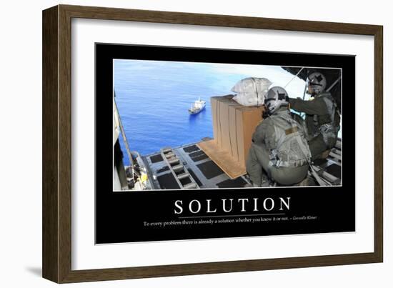 Solution: Inspirational Quote and Motivational Poster-null-Framed Photographic Print