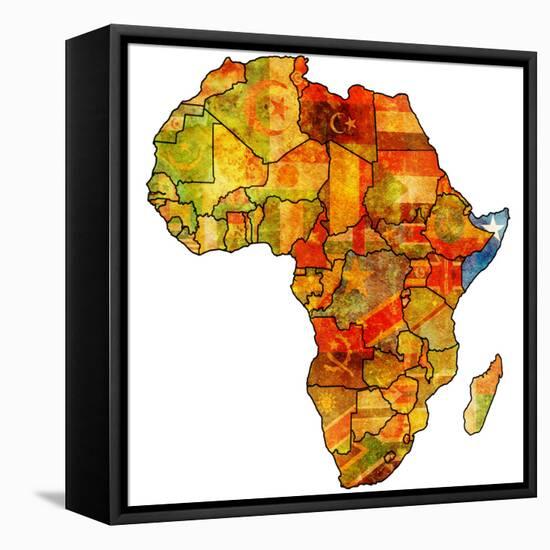 Somalia on Actual Map of Africa-michal812-Framed Stretched Canvas