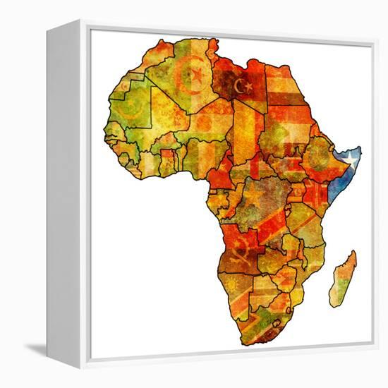 Somalia on Actual Map of Africa-michal812-Framed Stretched Canvas