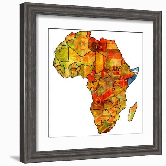 Somalia on Actual Map of Africa-michal812-Framed Art Print