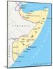 Somalia Political Map-Peter Hermes Furian-Mounted Art Print