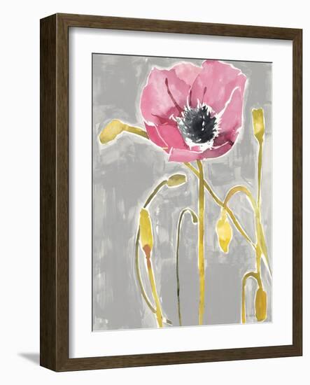 Somber Poppy 3 - Gray-Megan Swartz-Framed Art Print