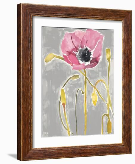 Somber Poppy 3 - Gray-Megan Swartz-Framed Art Print