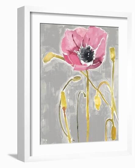 Somber Poppy 3 - Gray-Megan Swartz-Framed Art Print