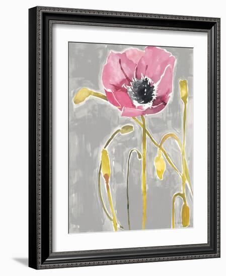 Somber Poppy 3 - Gray-Megan Swartz-Framed Art Print