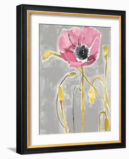 Somber Poppy 3 - Gray-Megan Swartz-Framed Art Print