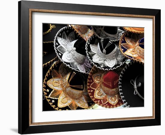 Sombreros, Municipal Market, Oaxaca City, Oaxaca, Mexico, North America-Wendy Connett-Framed Photographic Print