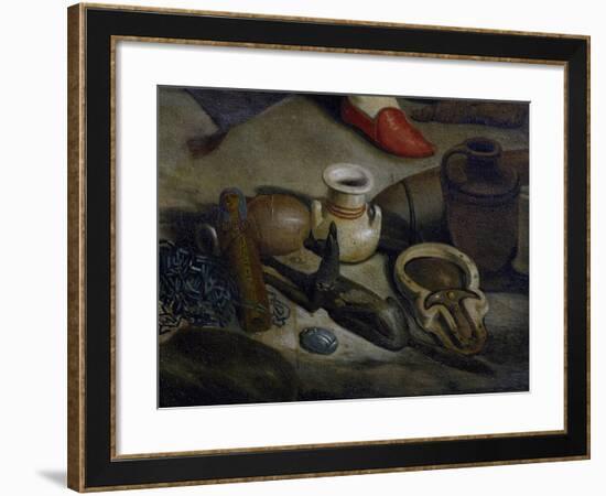 Some Artifacts Found During Excavation, Detail from Franco-Tuscan Expedition to Egypt 1828-1829-null-Framed Giclee Print