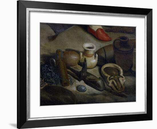 Some Artifacts Found During Excavation, Detail from Franco-Tuscan Expedition to Egypt 1828-1829-null-Framed Giclee Print