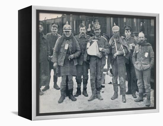 Some cheerful wounded from the Neuve Chapelle fighting, wearing captured German helmets, 1915-Unknown-Framed Premier Image Canvas