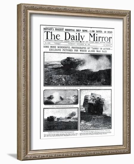 Some More Wonderful Photographs of Tanks in Action, 1000 Pounds was Paid for Exclusive Pictures-null-Framed Photographic Print