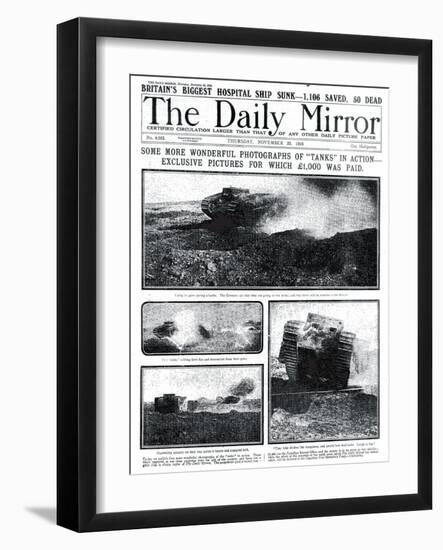 Some More Wonderful Photographs of Tanks in Action, 1000 Pounds was Paid for Exclusive Pictures-null-Framed Photographic Print