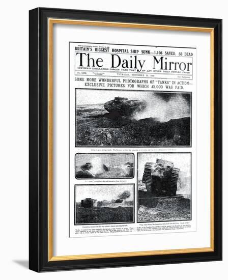 Some More Wonderful Photographs of Tanks in Action, 1000 Pounds was Paid for Exclusive Pictures-null-Framed Photographic Print